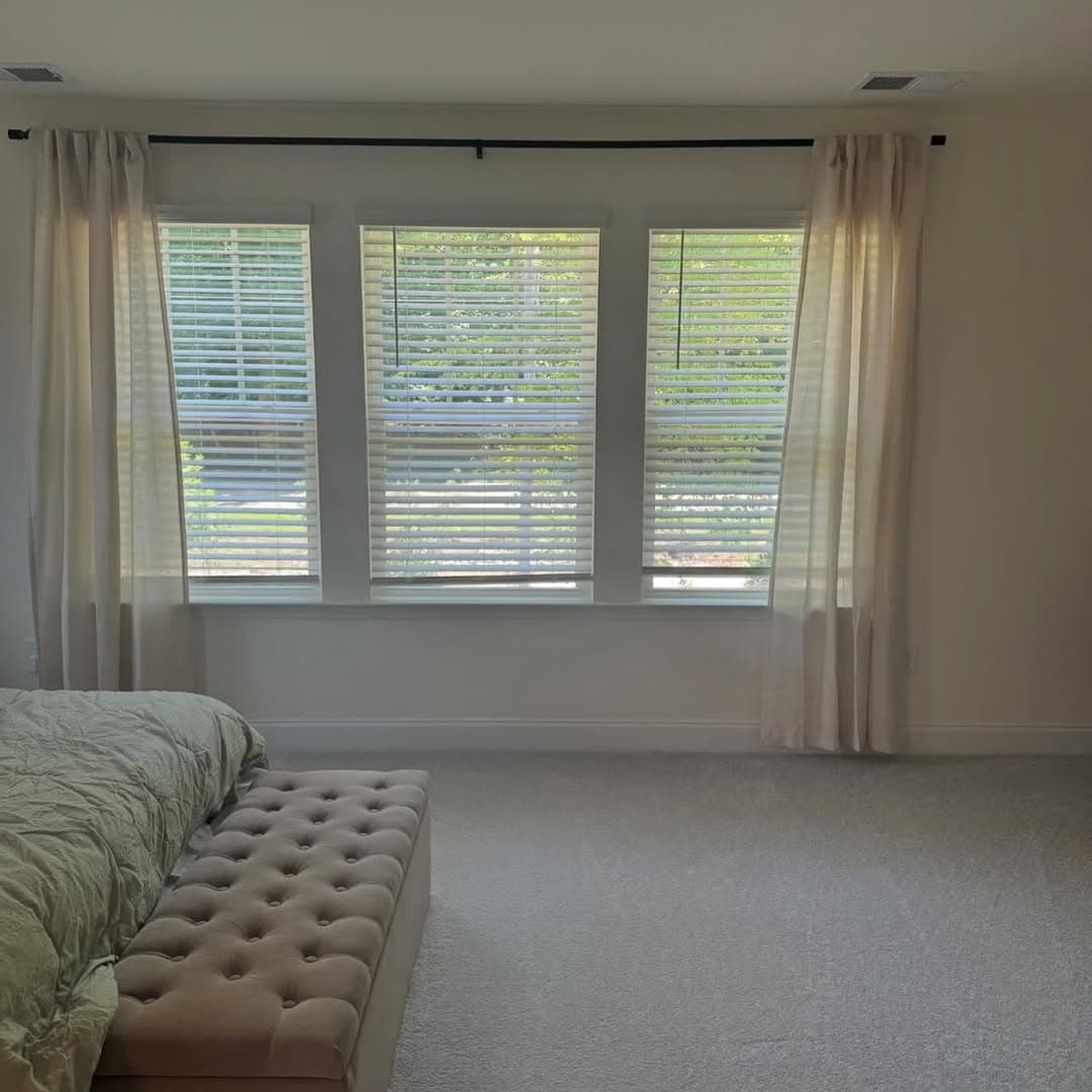 Bright bedroom after a professional deep clean by 100% Cleaner
